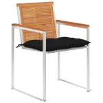 Sedie da Giardino con Cuscini 8 pz in Legno Massello di Acacia