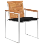 Sedie da Giardino con Cuscini 8 pz in Legno Massello di Acacia