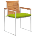 Sedie da Giardino con Cuscini 8 pz in Legno Massello di Acacia