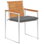 Sedie da Giardino con Cuscini 8 pz in Legno Massello di Acacia