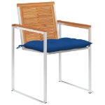 Sedie da Giardino con Cuscini 8 pz in Legno Massello di Acacia