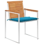 Sedie da Giardino con Cuscini 8 pz in Legno Massello di Acacia