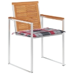 Sedie da Giardino con Cuscini 8 pz in Legno Massello di Acacia