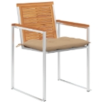 Sedie da Giardino con Cuscini 8 pz in Legno Massello di Acacia