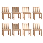 Sedie da Giardino con Cuscini 8 pz in Legno Massello di Teak