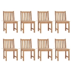 Sedie da Giardino con Cuscini 8 pz in Legno Massello di Teak