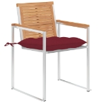Sedie da Giardino con Cuscini 8 pz in Legno Massello di Teak