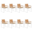 Sedie da Giardino con Cuscini 8 pz in Legno Massello di Teak