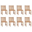Sedie da Giardino con Cuscini 8 pz in Legno Massello di Teak
