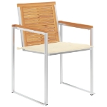 Sedie da Giardino con Cuscini 8 pz in Legno Massello di Teak