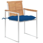 Sedie da Giardino con Cuscini 8 pz in Legno Massello di Teak