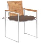 Sedie da Giardino con Cuscini 8 pz in Legno Massello di Teak