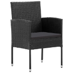 Sedie da Giardino con Cuscini Neri 4 pz Nere in Polyrattan