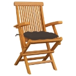 Sedie da Giardino con Cuscini Tortora 6 pz Legno Massello Teak