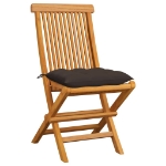 Sedie da Giardino Cuscini Grigio Talpa 6 pz in Massello di Teak