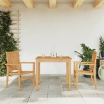 Sedie da Giardino Impilabili 2 pz 56,5x57,5x91 cm Massello Teak