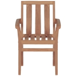 Sedie da Giardino Impilabili 2 pz in Legno Massello di Teak