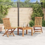 Sedie da Giardino Pieghevoli 2 pz in Legno Massello di Teak