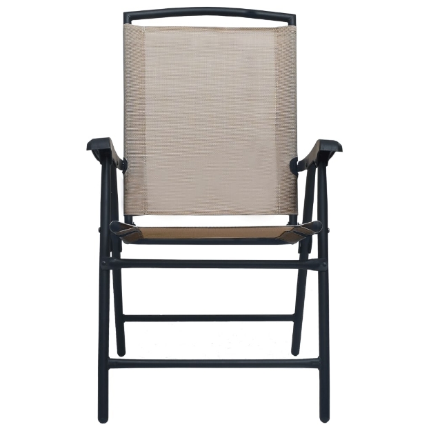 Sedie da Giardino Pieghevoli 2 pz in Textilene Grigio Talpa