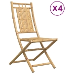 Sedie da Giardino Pieghevoli 4 pz 46x66x99 cm in Bambù