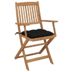 Sedie da Giardino Pieghevoli 4 pz con Cuscini Massello d'Acacia