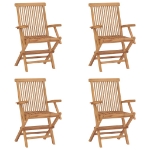 Sedie da Giardino Pieghevoli 4 pz in Legno Massello di Teak