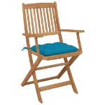 Sedie da Giardino Pieghevoli 4pz con Cuscini Massello d'Acacia
