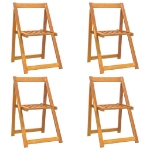 Sedie da Giardino Pieghevoli 4pz in Legno Massello di Acacia