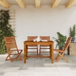Sedie da Giardino Pieghevoli 4pz in Legno Massello di Acacia