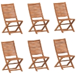 Sedie da Giardino Pieghevoli 6 pz 51x66x95 cm Legno di Acacia