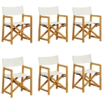 Sedie da Giardino Pieghevoli 6 pz Bianco Crema in Tessuto