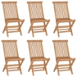 Sedie da Giardino Pieghevoli 6 pz in Legno Massello di Teak