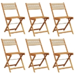 Sedie da Giardino Pieghevoli 6pz Beige Legno Massello di Acacia