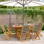 Sedie da Giardino Pieghevoli 6pz Grigie Legno Massello Acacia