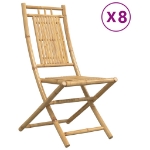 Sedie da Giardino Pieghevoli 8 pz 46x66x99 cm in Bambù