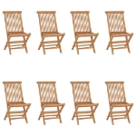 Sedie da Giardino Pieghevoli 8 pz in Legno Massello di Teak