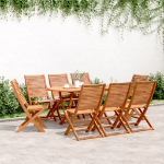 Sedie da Giardino Pieghevoli 8 pz Legno Massello di Acacia
