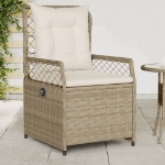 Sedie da Giardino Reclinabili 2 pz Beige Polyrattan
