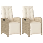 Sedie da Giardino Reclinabili 2 pz con Poggiapiedi Polyrattan