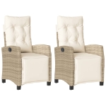 Sedie da Giardino Reclinabili 2 pz con Poggiapiedi Polyrattan