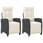 Sedie da Giardino Reclinabili 2 pz con Poggiapiedi Polyrattan
