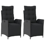 Sedie da Giardino Reclinabili 2 pz con Poggiapiedi Polyrattan