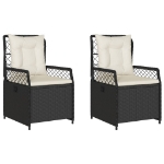 Sedie da Giardino Reclinabili 2 pz Nere in Polyrattan