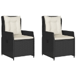 Sedie da Giardino Reclinabili 2 pz Nere in Polyrattan