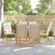 Sedie da Giardino Reclinabili 6 pz Cuscini Bianco Crema Bambù