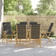Sedie da Giardino Reclinabili 6 pz Cuscini Grigio Scuro Bambù