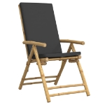 Sedie da Giardino Reclinabili 6 pz Cuscini Grigio Scuro Bambù