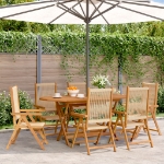 Sedie da Giardino Reclinabili 6pz Beige Legno Massello Acacia
