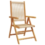 Sedie da Giardino Reclinabili 8pz Beige Legno Massello Acacia