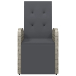 Sedie da Giardino Reclinabili e Cuscini Polyrattan Grigio